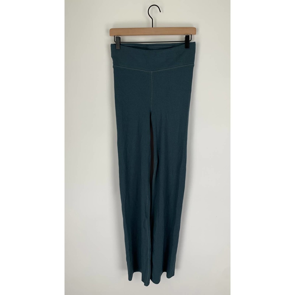 Pact Womens Organic Cotton Stretch Rib Bootcut Leggings Large Ore Blue New - Picture 4 of 10